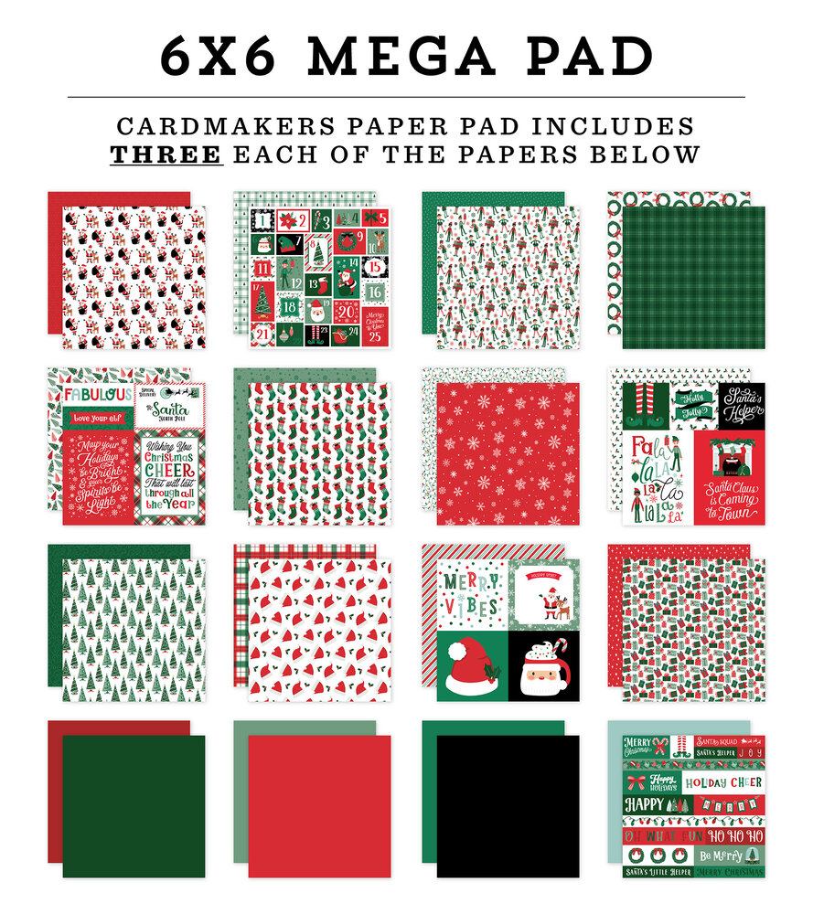 Echo Park Christmas Express 6x6 Inch Cardmakers Mega Pad (SCE455031)