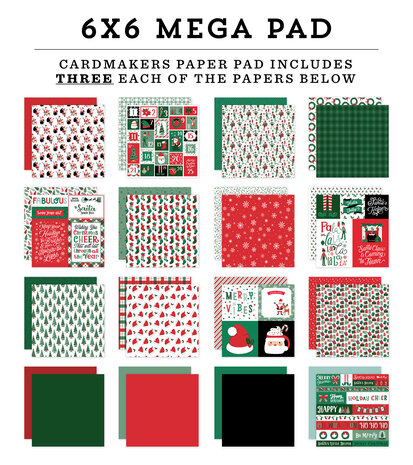 Echo Park Christmas Express 6x6 Inch Cardmakers Mega Pad (SCE455031)