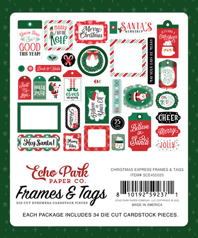 Echo Park Christmas Express Frames & Tags (SCE455025)