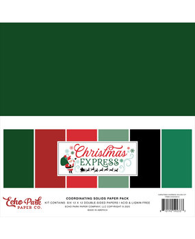 Echo Park Christmas Express 12x12 Inch Coordination Solids Paper Pack (SCE455015)