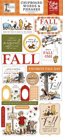 Echo Park Winnie The Pooh Autumn Chipboard Word & Phrases (WPA453022)