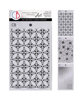 Ciao Bella Winter Season 5x8 Inch Stencil Mix Triple Layer Set (MSX001)