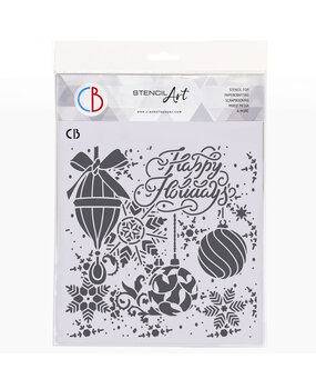 Ciao Bella Winter Season 8x8 Inch Texture Stencil Happy Holidays (MS8-027)
