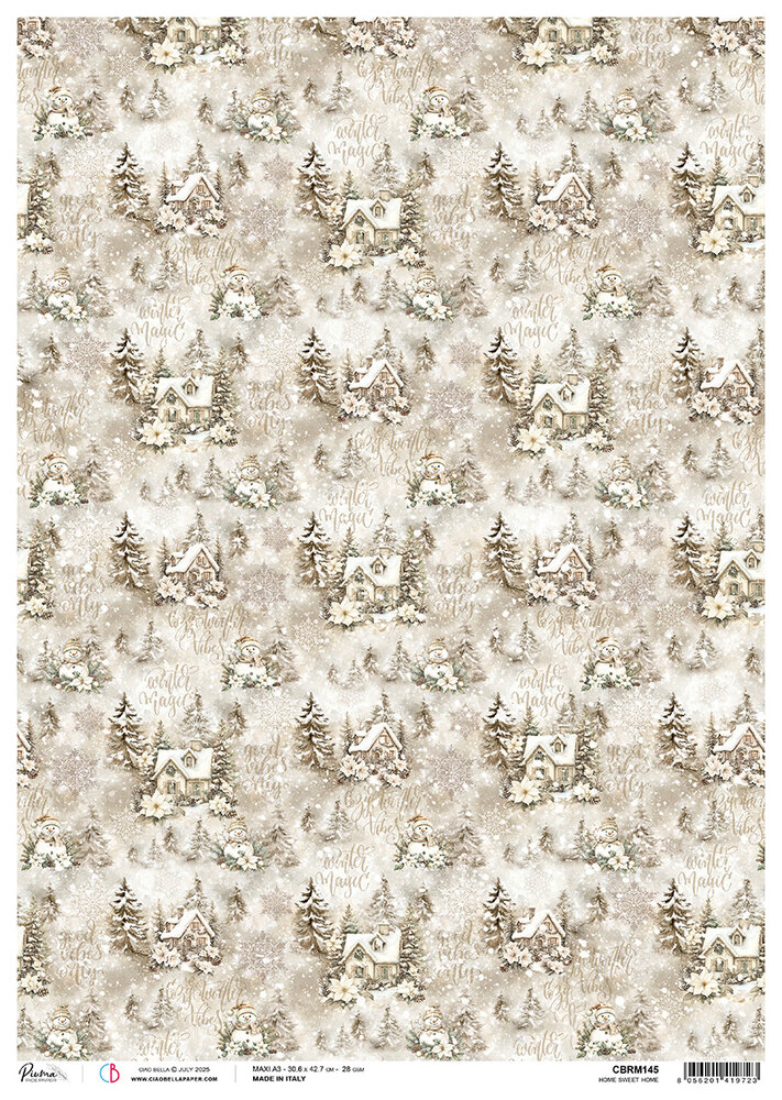 Ciao Bella Winter Season A3 Rice Paper Home Sweet Home (3pcs) (CBRM145) Ciao Bella Winter Season A3 Rice Paper Home Sweet Home (3pcs) (CBRM145)