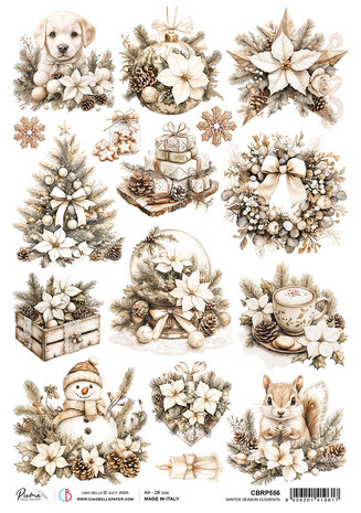 Ciao Bella Winter Season A4 Rice Paper Winter Season Elements (5pcs) (CBRP556)