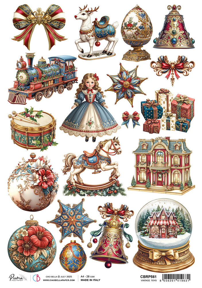 Ciao Bella Toy Shop A4 Rice Paper Vintage Toys (5pcs) (CBRP561) Ciao Bella Toy Shop A4 Rice Paper Vintage Toys (5pcs) (CBRP561)