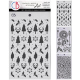 Ciao Bella Forest Tales 5x8 Inch Stencil Mix Triple Layer Set (MSX003)