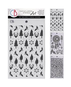 Ciao Bella Forest Tales 5x8 Inch Stencil Mix Triple Layer Set (MSX003)