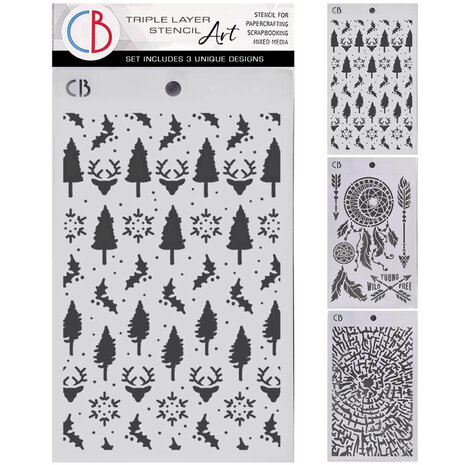 Ciao Bella Forest Tales 5x8 Inch Stencil Mix Triple Layer Set (MSX003) Ciao Bella Forest Tales 5x8 Inch Stencil Mix Triple Layer Set (MSX003)
