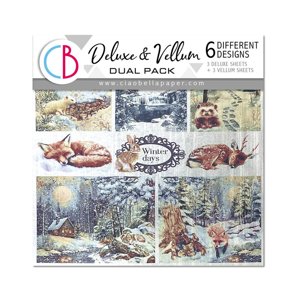 Ciao Bella Forest Tales 6x6 Inch Deluxe Paper Silver & Vellum Dual Pack Mixed (6pcs) (CBXQ003) Ciao Bella Forest Tales 6x6 Inch Deluxe Paper Silver & Vellum Dual Pack Mixed (6pcs) (CBXQ003)