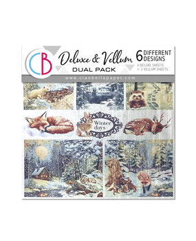 Ciao Bella Forest Tales 6x6 Inch Deluxe Paper Silver & Vellum Dual Pack Mixed (6pcs) (CBXQ003)
