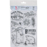 Ciao Bella Forest Tales 6x8 Inch Clear Stamps Beavers Tree Farm (PS8020) (DISCONTINUED)