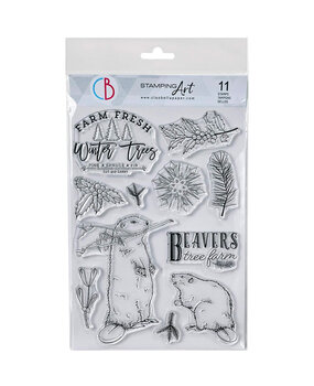 Ciao Bella Forest Tales 6x8 Inch Clear Stamps Beavers Tree Farm (PS8020) (DISCONTINUED)