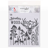 Ciao Bella Forest Tales 8x8 Inch Texture Stencil Deers (MS8-026)