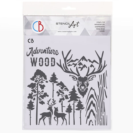 Ciao Bella Forest Tales 8x8 Inch Texture Stencil Deers (MS8-026) Ciao Bella Forest Tales 8x8 Inch Texture Stencil Deers (MS8-026)