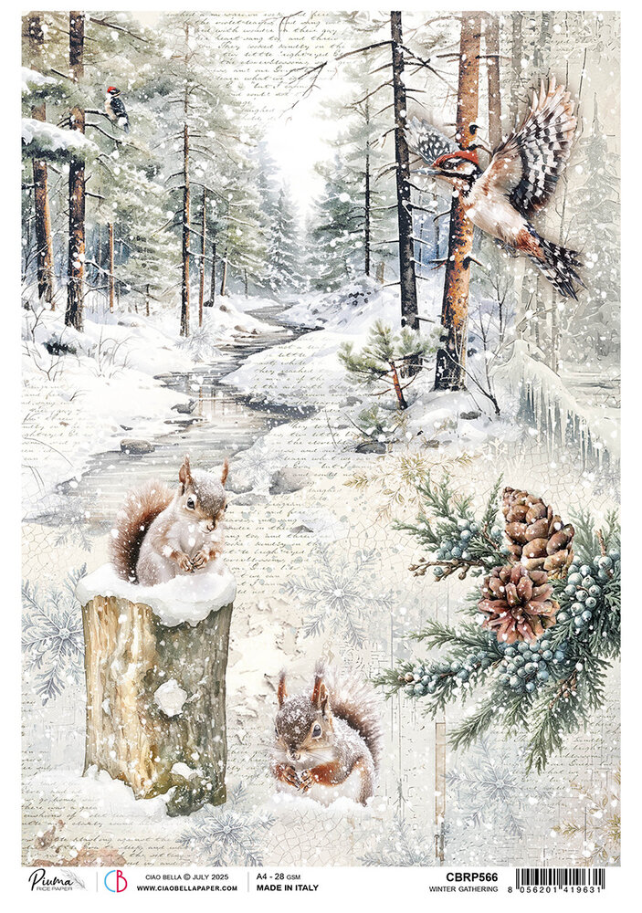 Ciao Bella Forest Tales A4 Rice Paper Winter Gathering (5pcs) (CBRP566) Ciao Bella Forest Tales A4 Rice Paper Winter Gathering (5pcs) (CBRP566)
