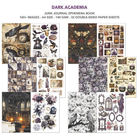 Ciao Bella Dark Academia A4 Junk Journal Ephemera Book (32pcs) (CBB014) Ciao Bella Dark Academia A4 Junk Journal Ephemera Book (32pcs) (CBB014)