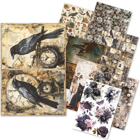 Ciao Bella Dark Academia A5 Rice Paper Mixed (8pcs) (CBRS020) Ciao Bella Dark Academia A5 Rice Paper Mixed (8pcs) (CBRS020)