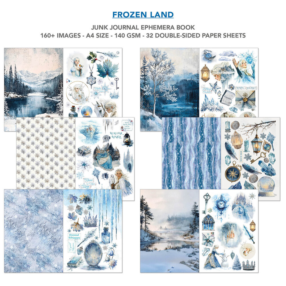 Ciao Bella Frozen Land A4 Junk Journal Ephemera Book (32pcs) (CBB016) Ciao Bella Frozen Land A4 Junk Journal Ephemera Book (32pcs) (CBB016)