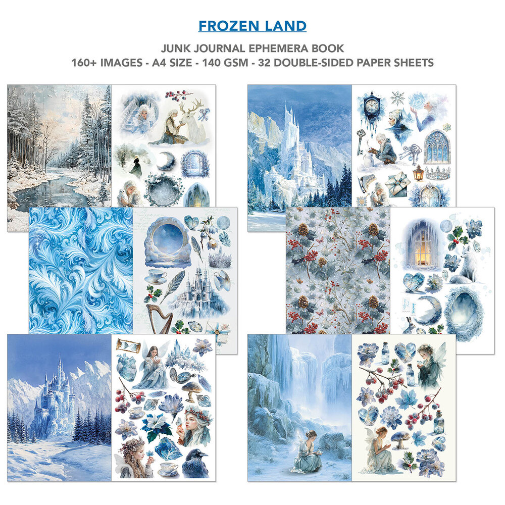 Ciao Bella Frozen Land A4 Junk Journal Ephemera Book (32pcs) (CBB016) Ciao Bella Frozen Land A4 Junk Journal Ephemera Book (32pcs) (CBB016)