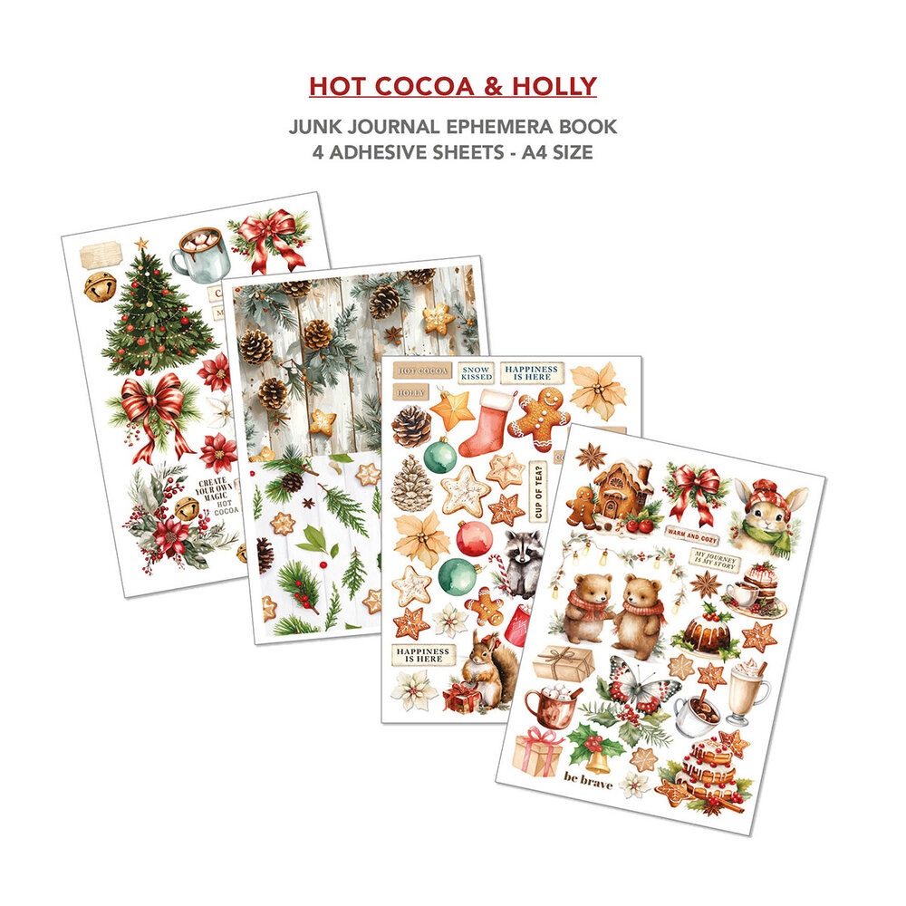 Ciao Bella Hot Cocoa & Holly A4 Junk Journal Ephemera Book (32pcs) (CBB015) Ciao Bella Hot Cocoa & Holly A4 Junk Journal Ephemera Book (32pcs) (CBB015)