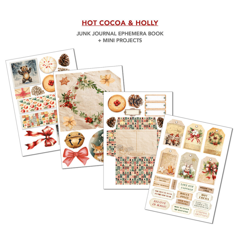 Ciao Bella Hot Cocoa & Holly A4 Junk Journal Ephemera Book (32pcs) (CBB015) Ciao Bella Hot Cocoa & Holly A4 Junk Journal Ephemera Book (32pcs) (CBB015)