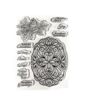 Elizabeth Craft Designs Festive Holly Stamps Festive Holly Sentiments (CS417)