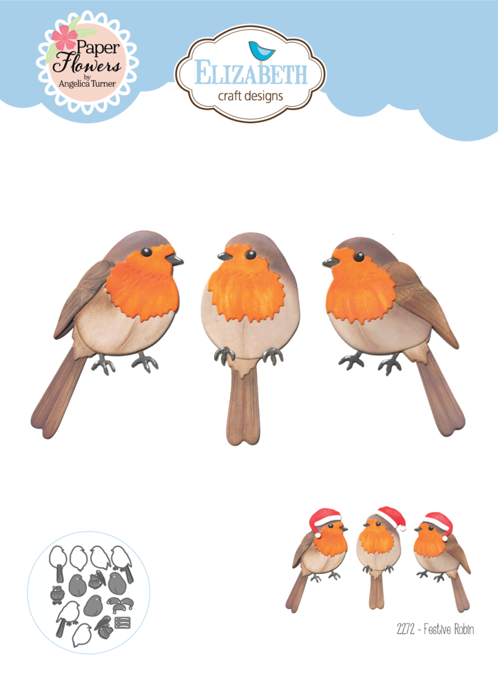 Elizabeth Craft Designs Festive Holly Die Festive Robin (2272) Elizabeth Craft Designs Festive Holly Die Festive Robin (2272)