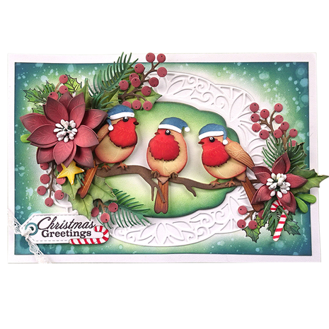 Elizabeth Craft Designs Festive Holly Die Festive Robin (2272) Elizabeth Craft Designs Festive Holly Die Festive Robin (2272)