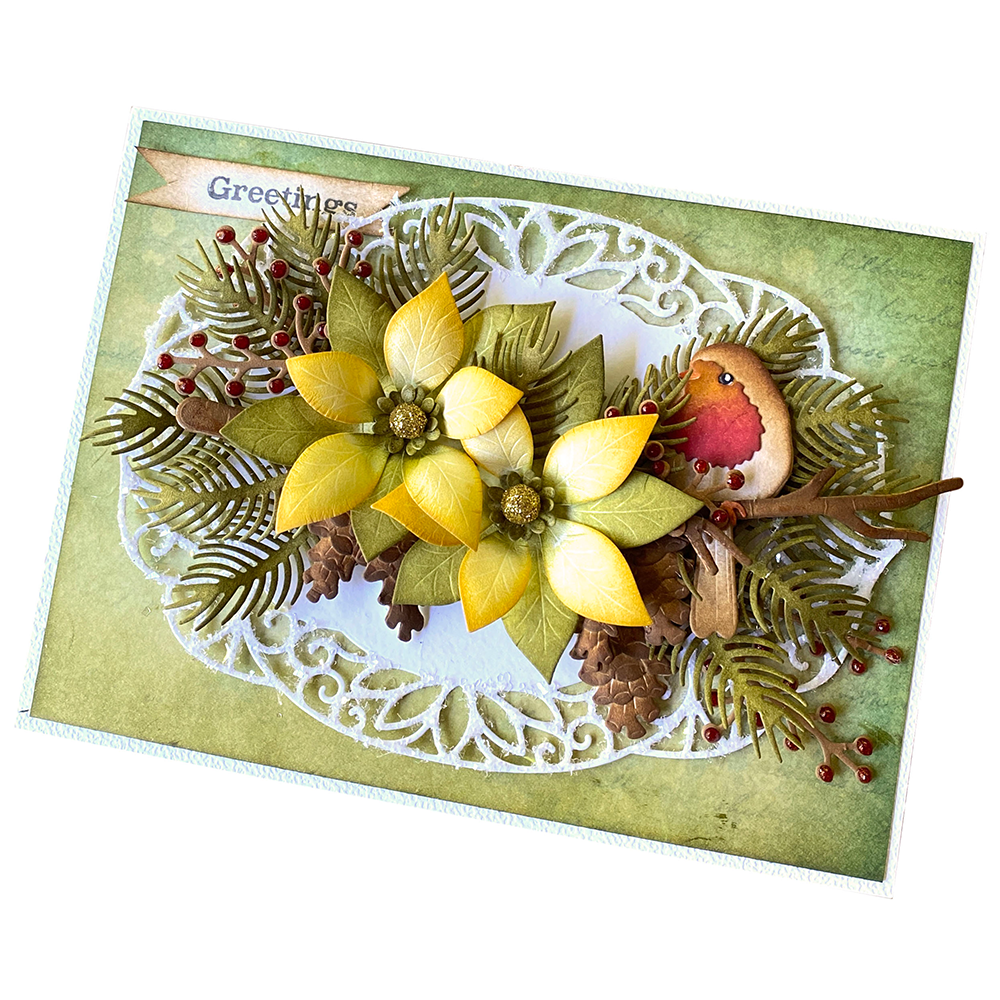 Elizabeth Craft Designs Festive Holly Die Winter Greenery (2270)