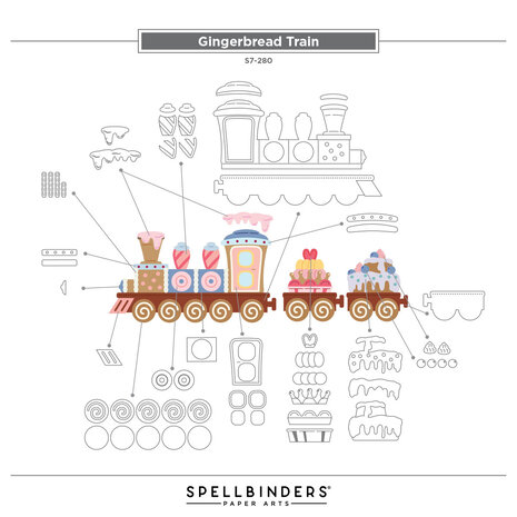 Spellbinders Candy Christmas Etched Dies Gingerbread Train (S7-280) Spellbinders Candy Christmas Etched Dies Gingerbread Train (S7-280)