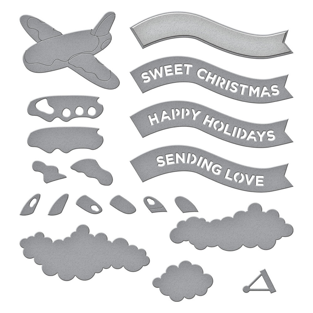 Spellbinders Candy Christmas Etched Dies Gingerbread Plane & Banners (S4-1489) Spellbinders Candy Christmas Etched Dies Gingerbread Plane & Banners (S4-1489)