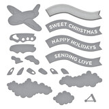Spellbinders Candy Christmas Etched Dies Gingerbread Plane & Banners (S4-1489)