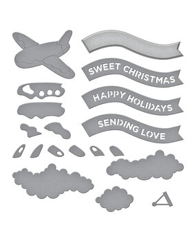 Spellbinders Candy Christmas Etched Dies Gingerbread Plane & Banners (S4-1489) Spellbinders Candy Christmas Etched Dies Gingerbread Plane & Banners (S4-1489)