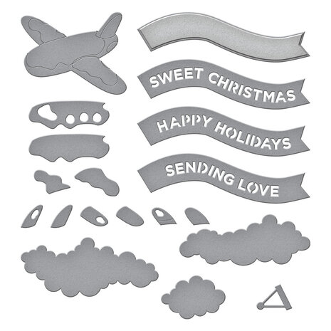 Spellbinders Candy Christmas Etched Dies Gingerbread Plane & Banners (S4-1489) Spellbinders Candy Christmas Etched Dies Gingerbread Plane & Banners (S4-1489)