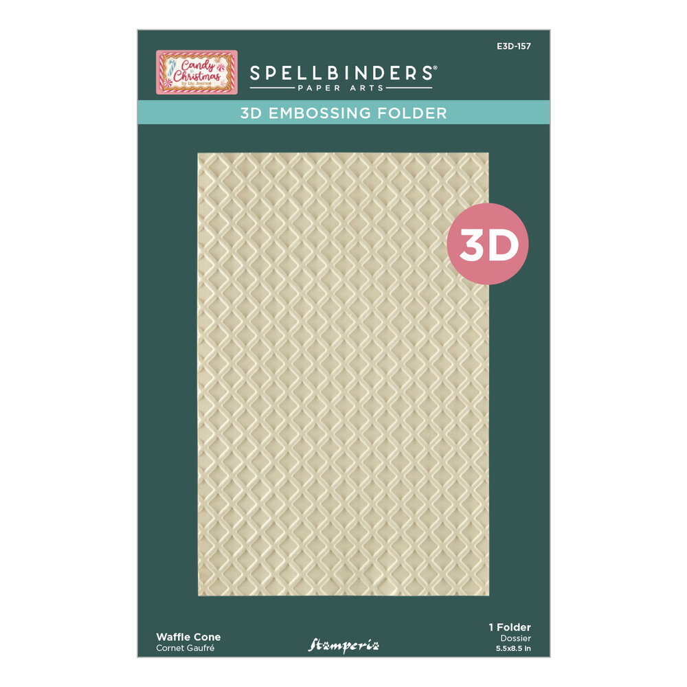 Spellbinders Candy Christmas 3D Embossing Folder Waffle Cone (E3D-157)