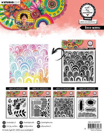 Art By Marlene Deco Waves Mask (ABM-25-MASK357) Art By Marlene Deco Waves Mask (ABM-25-MASK357)