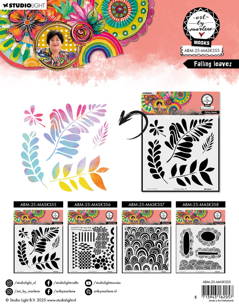 Art By Marlene Falling Leaves Mask (ABM-25-MASK355) Art By Marlene Falling Leaves Mask (ABM-25-MASK355)