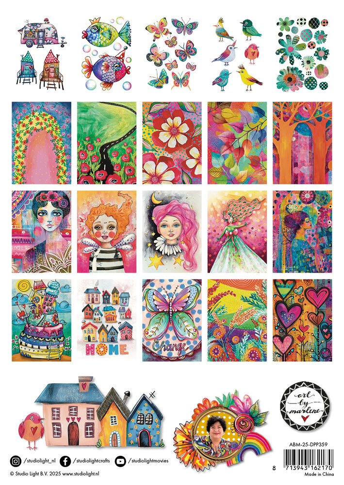 Art By Marlene Whymsical World "The Perfect Size" Cut and Paste Book (ABM-25-DPP359) Art By Marlene Whymsical World "The Perfect Size" Cut and Paste Book (ABM-25-DPP359)