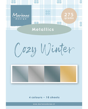 Marianne Design Cozy Winter A5 Metallics Cardstock (PK9214)