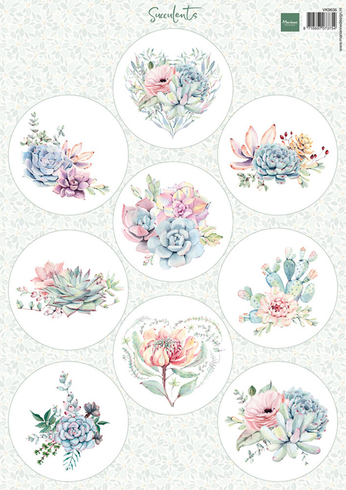 Marianne Design Decoupage Succulents (VK9636) Marianne Design Decoupage Succulents (VK9636)