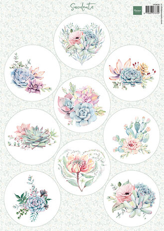Marianne Design Decoupage Succulents (VK9636) Marianne Design Decoupage Succulents (VK9636)