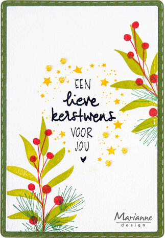 Marianne Design Clear Stamps Kerstwensen by Kaertjes & Co (CS1182)