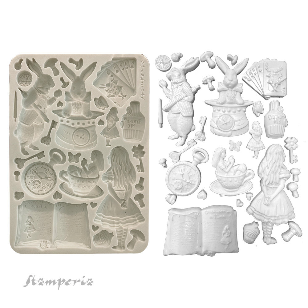 Stamperia Alice in Christmas A5 Silicon Mould (KACMA572)