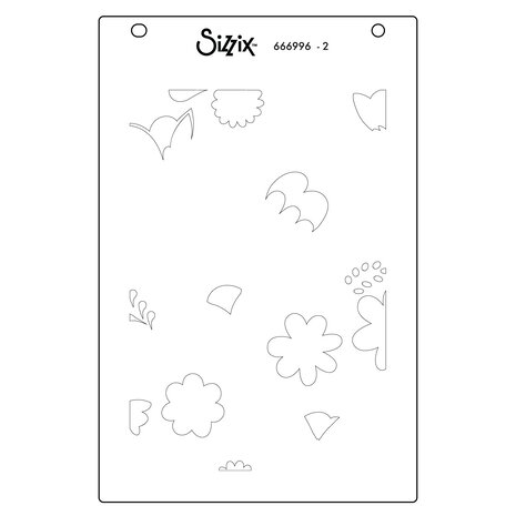 Sizzix Layered Stencils by Catherine Pooler A6 Happy Garden #2 (4pcs) (666996)