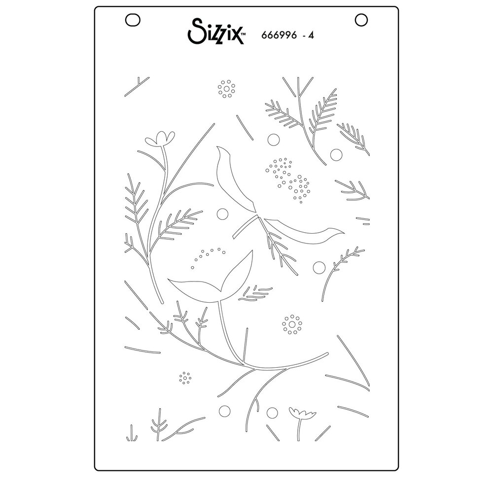 Sizzix Layered Stencils by Catherine Pooler A6 Happy Garden #2 (4pcs) (666996)