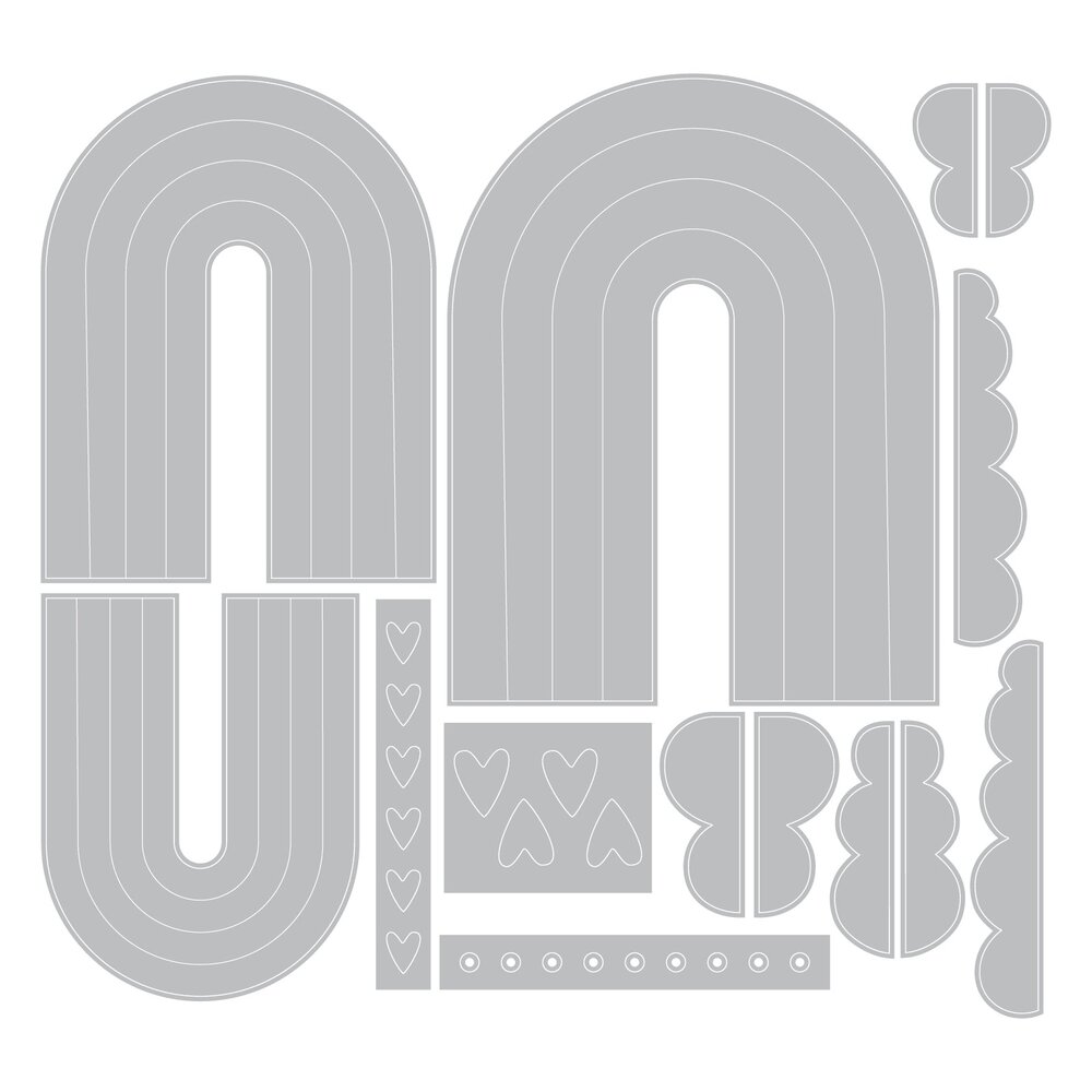 Sizzix Thinlits Die by Catherine Pooler Rainbow Arches (14pcs) (666999)