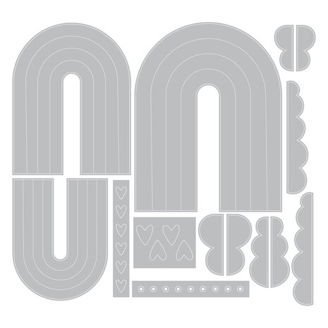 Sizzix Thinlits Die by Catherine Pooler Rainbow Arches (14pcs) (666999)