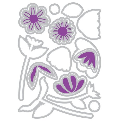 Sizzix Framelits by Catherine Pooler Whimsy Blooms #2 (16pcs) (667008)