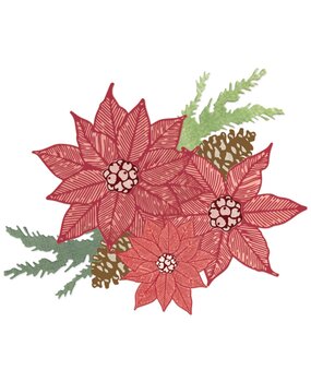 Sizzix Framelits Die w/Stamps by 49 and Market Poinsettia Trio (10+16pcs) (667015)